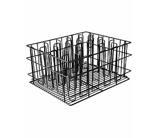 20 Compartment Black Glass Basket