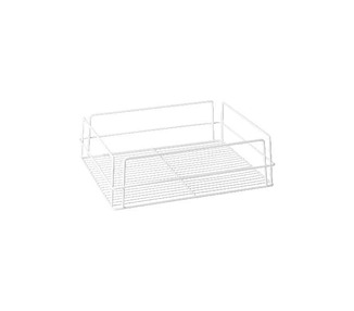 White Glass Basket Low Sided 43 x 35 x 7.5cm