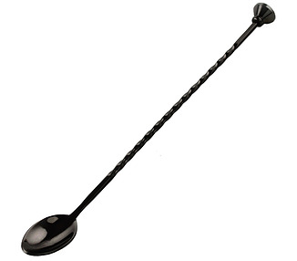 Black Bar Spoon With Stud Muddler