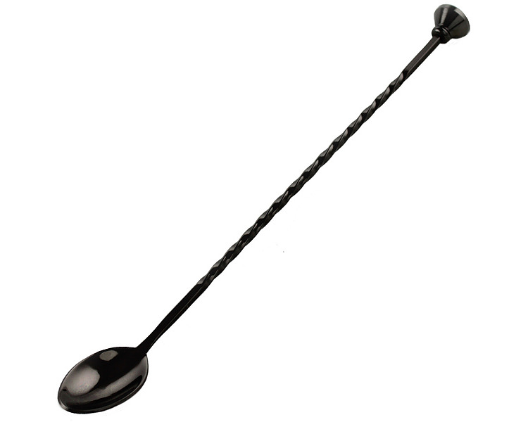 Black Bar Spoon With Stud Muddler