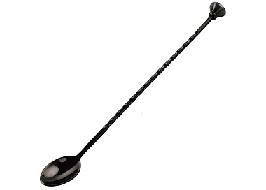 Black Bar Spoon With Stud Muddler