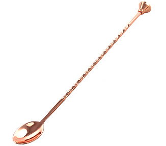 Copper Bar Spoon With Stud Muddler