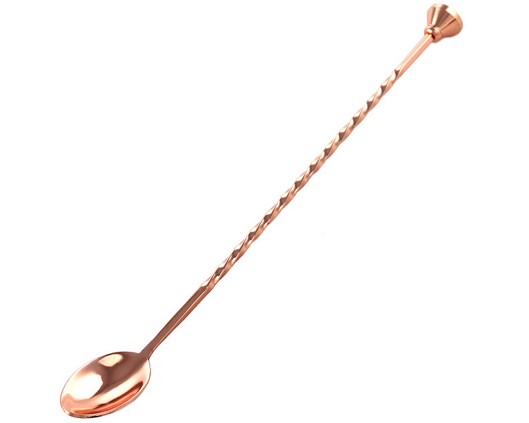 Copper Bar Spoon With Stud Muddler