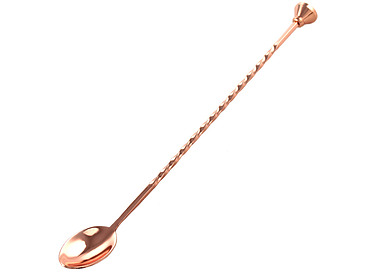 Copper Bar Spoon With Stud Muddler