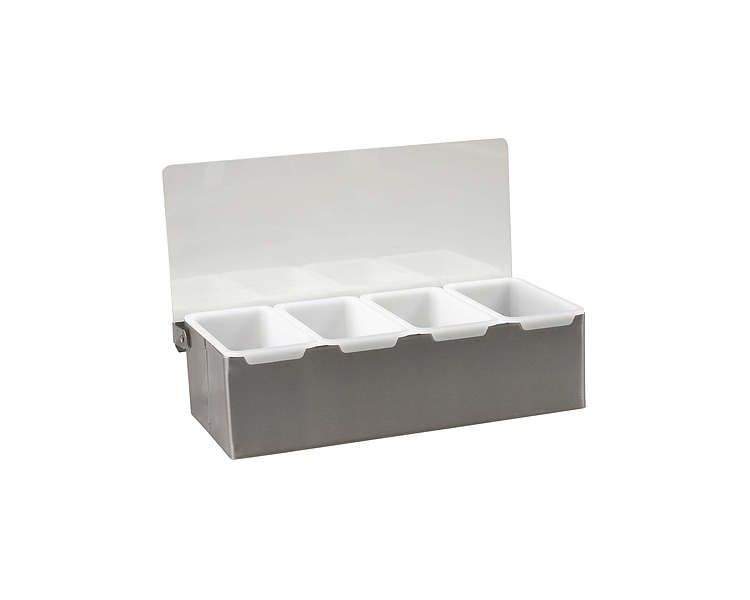 Stainless Steel 4 Compartment Condiment Dispenser