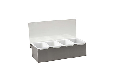 Stainless Steel 4 Compartment Condiment Dispenser