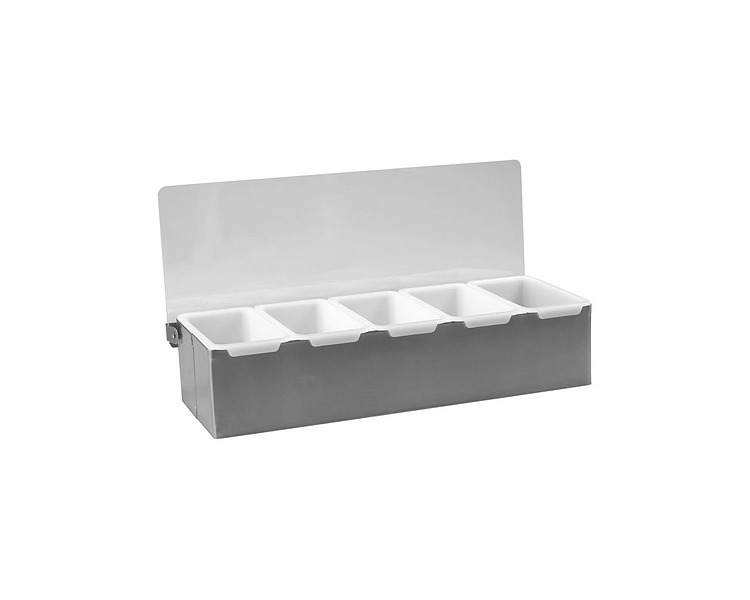 Stainless Steel 5 Compartment Condiment Dispenser