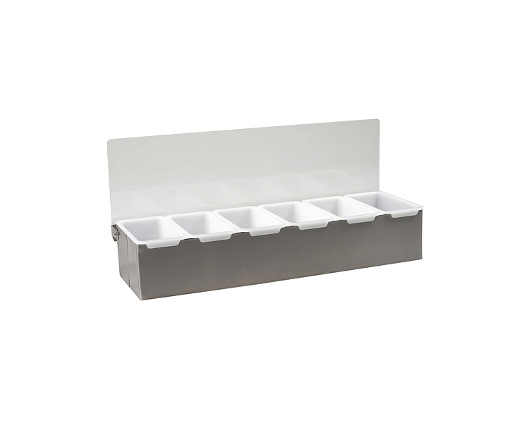 Stainless Steel 6 Compartment Condiment Dispenser