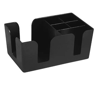 Black 6 Compartment Bar Organiser