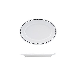 RAK Charlotte Black Plate Oval 220 x 140mm 12/Ctn