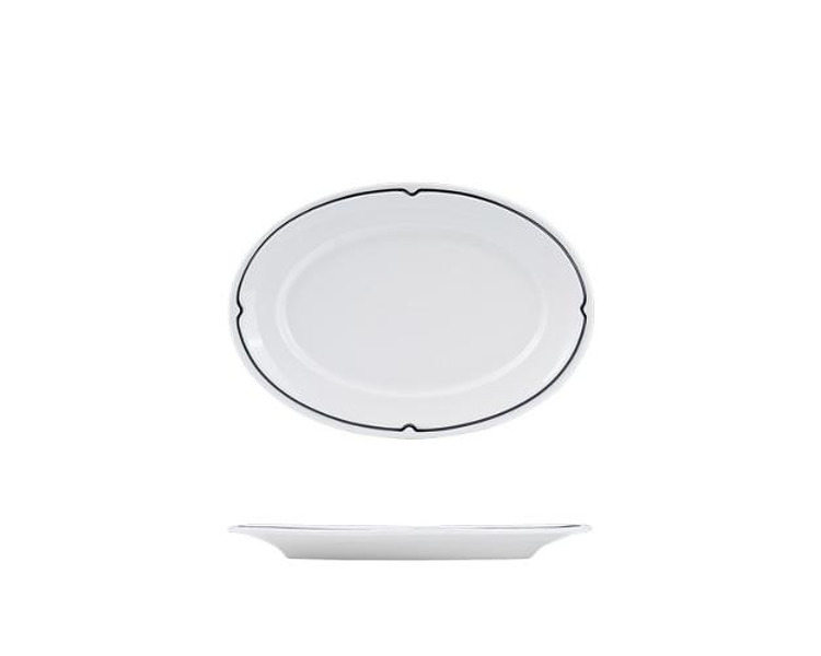 RAK Charlotte Black Plate Oval 220 x 140mm 12/Ctn