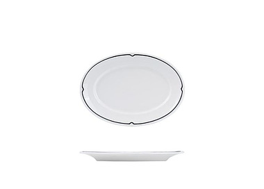 RAK Charlotte Black Plate Oval 220 x 140mm 12/Ctn