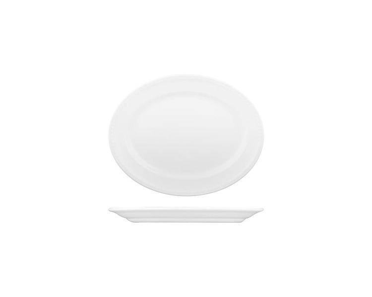 Churchill Buckingham Oval Plate White 203 x 160mm 12/Ctn