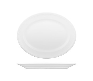 Churchill Buckingham Oval Plate White 305 x 240mm 12/Ctn