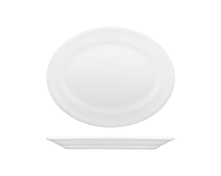 Churchill Buckingham Oval Plate White 305 x 240mm 12/Ctn