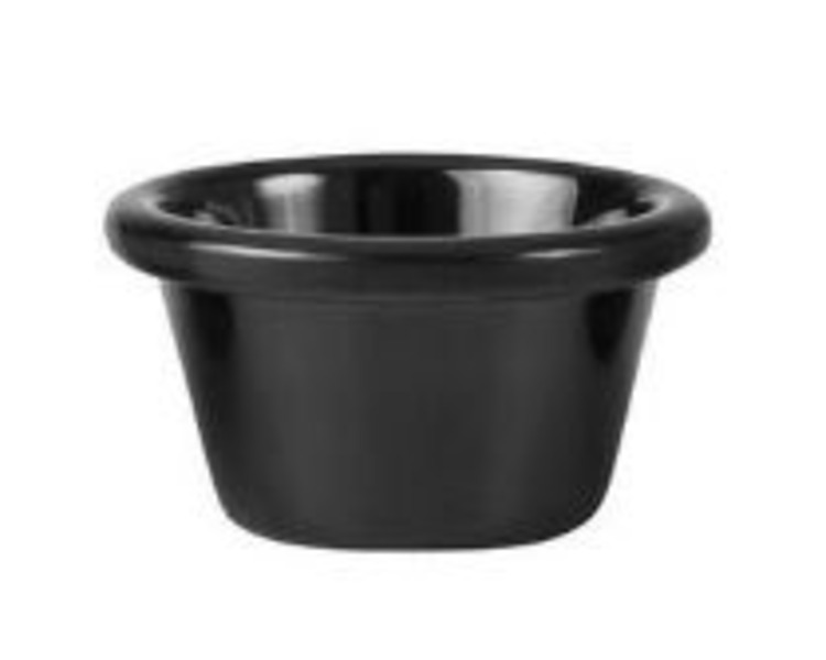 Black Melamine Ramekin 80mm 90ml 72/Ctn