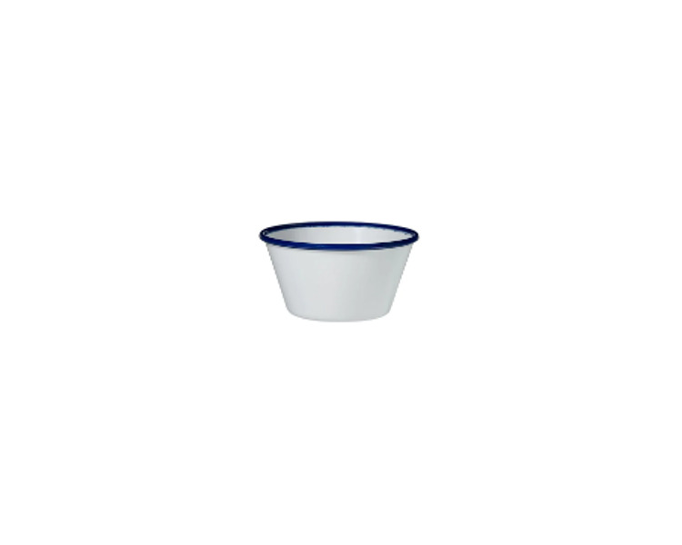 White With Blue Line Melamine Evoke Tapered Bowl 125 x 125 x 67mm 12/Pkt