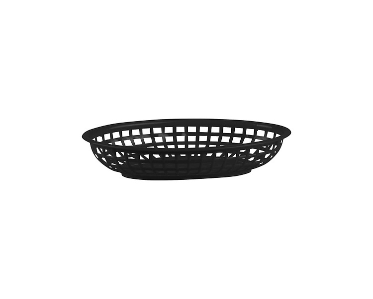 Black Oval Plastic Basket 240 x 150 x 50mm 36/Ctn