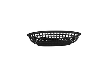 Black Oval Plastic Basket 240 x 150 x 50mm 36/Ctn