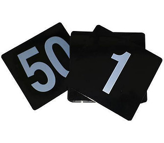 Table Number Set W on B 1-50 95 x 105mm 10/Ctn