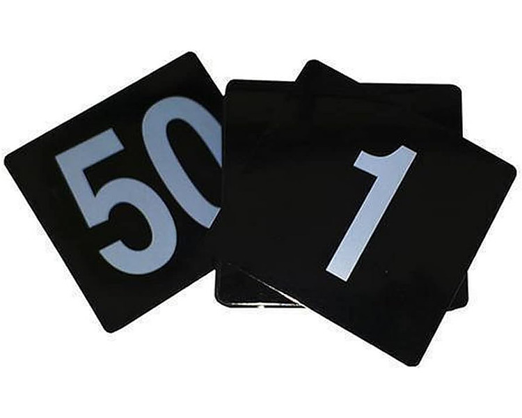 Table Number Set W on B 1-50 95 x 105mm 10/Ctn