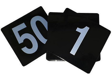 Table Number Set W on B 1-50 95 x 105mm 10/Ctn