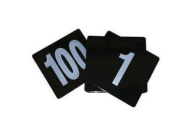 Table Number Set W on B 1-100 95 x 105mm 10/Ctn