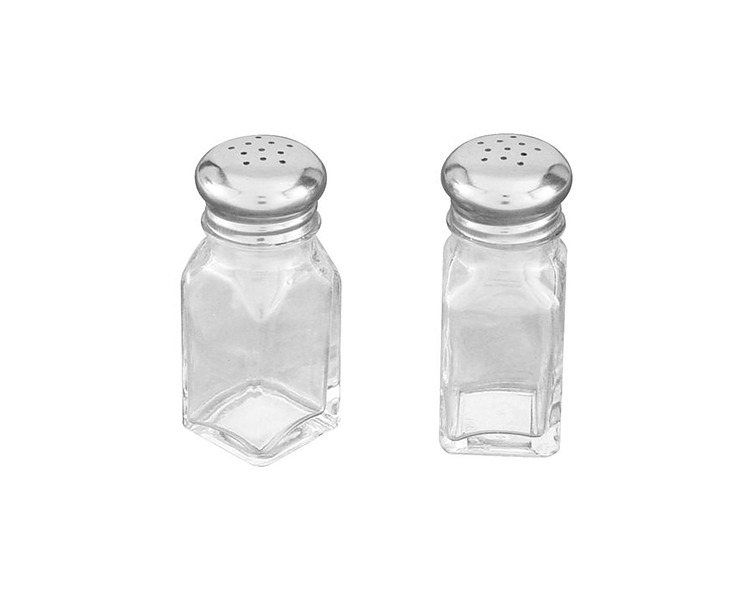 Glass Square Salt & Pepper Set 72/Ctn