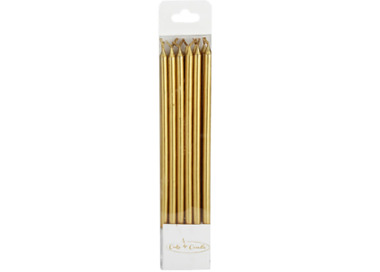 Birthday Candle Slim Gold 120mm 12/Pkt