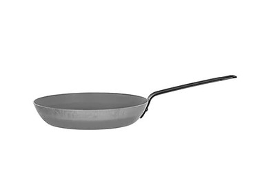 Frypan Black Steel 3.0mm Gauge 24cm 10/Ctn