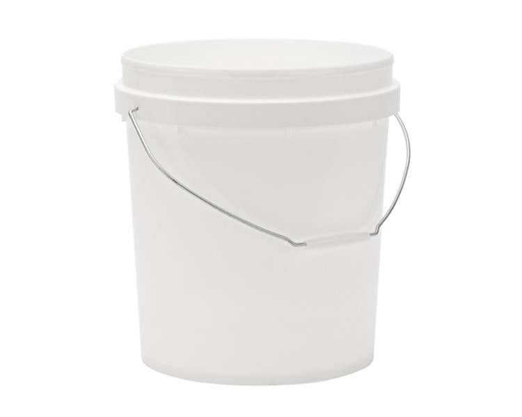 White Round Pail With Lid 15L