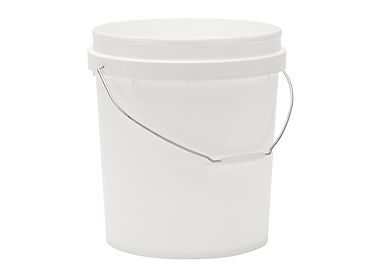 White Round Pail With Lid 15L