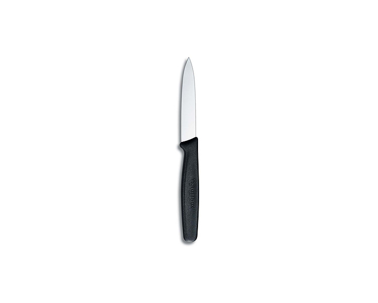 Black Victorinox Paring Knife Straight Edge Handle 8cm 