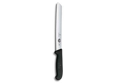 Black Handle Victorinox Bread Knife Wavy Edge 21cm 