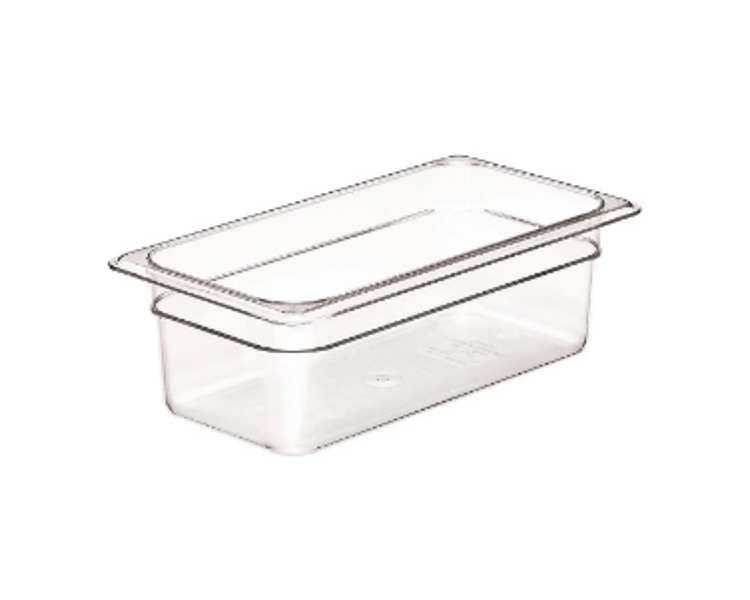 Food Pan Polycarb Clear 1/3 x 100mm 12/Ctn