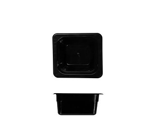 Food Pan Polycarb Black 1/6 x 100mm 12/Ctn