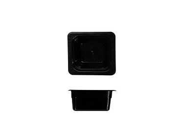 Food Pan Polycarb Black 1/6 x 100mm 12/Ctn