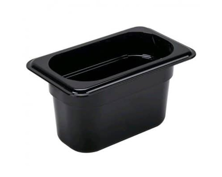 Food Pan Polycarb Black 1/9 x 100mm 12/Ctn