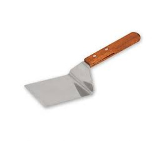 Stainless Steel Griddle Scraper Wood Handle 95 x 110mm