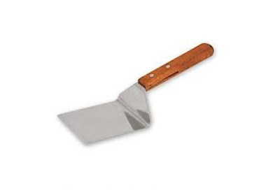 Stainless Steel Griddle Scraper Wood Handle 95 x 110mm