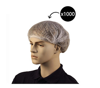 Hair Net Crimpled White 1000/Pkt