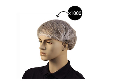 Hair Net Crimpled White 1000/Pkt