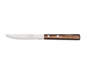 Brown Handle Narrow Serrated Blade Tramontina Steak Knife 205mm 12/Pkt