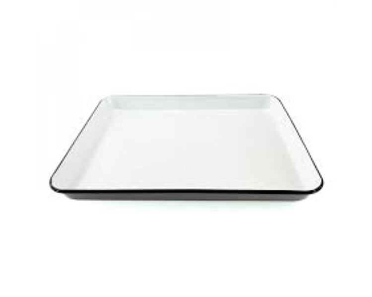 Falcon Enamelware Baking Tray White/Black Rim 41cm 2/Pkt