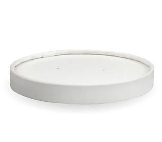 BioBowl Paper Lid White Suits 430-950ml Bowls 500/Ctn