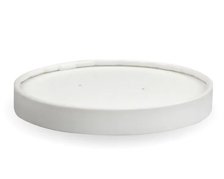 BioBowl Paper Lid White Suits 430-950ml Bowls 500/Ctn