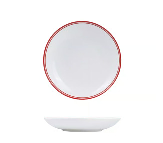 Nano Cru Coupe Bowl Red Rim 230mm 12/Ctn