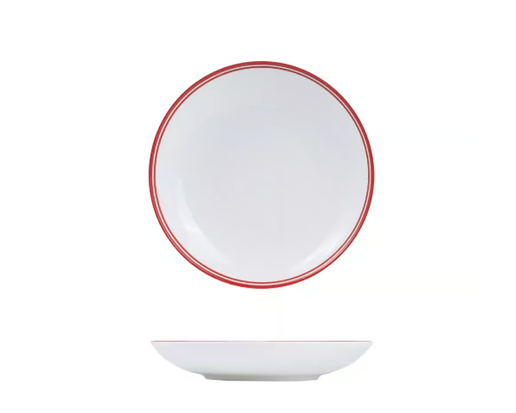 Nano Cru Coupe Bowl Red Rim 230mm 12/Ctn