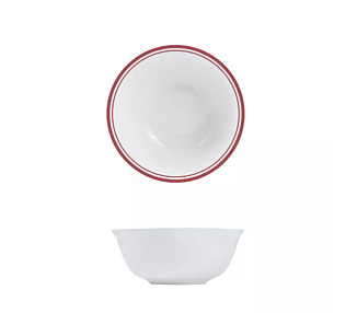 Nano Cru Cereal Bowl Red Rim 160mm 12/Ctn