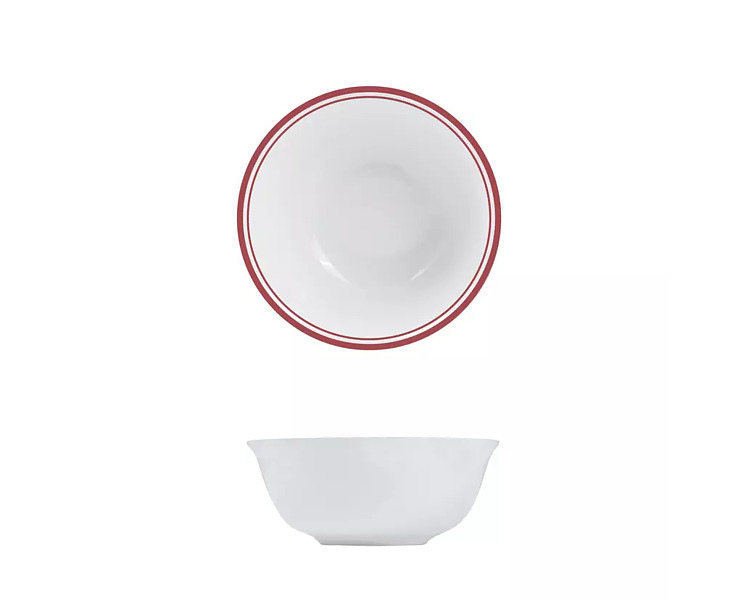 Nano Cru Cereal Bowl Red Rim 160mm 12/Ctn